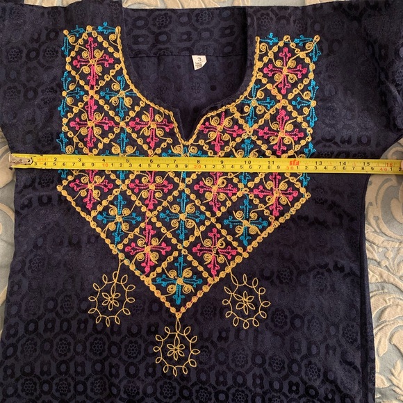 Kids Navy Abaya Long Traditional Dress Size 3 - Picture 6 of 7